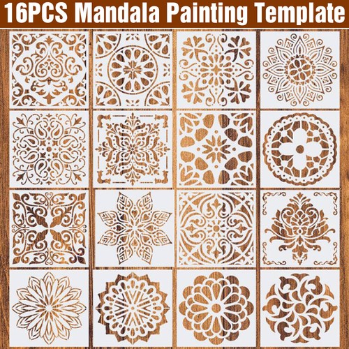 16pcs mandala drawing - mandala,