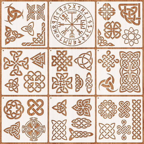 Jsrqt 9pcs runes stencils - jsrqt,