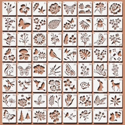 64pcs flower stencils - 64pcs,