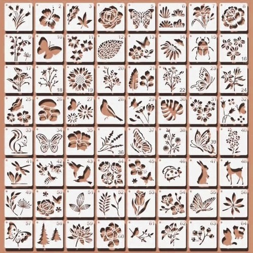 64pcs flower stencils - flower, for