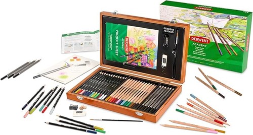 Piece art set wooden box - art,
