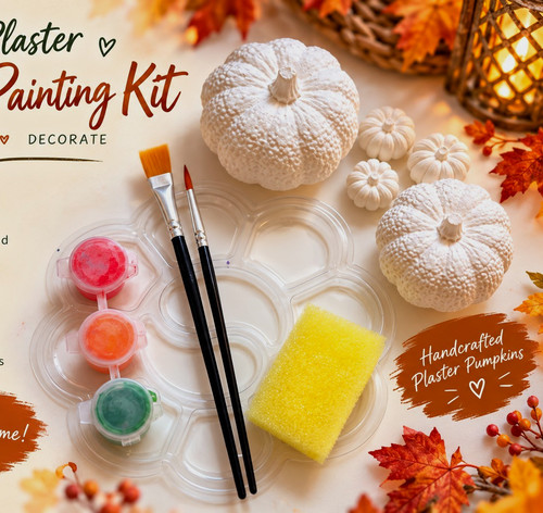 Diy plaster pumpkin - plaster, painting